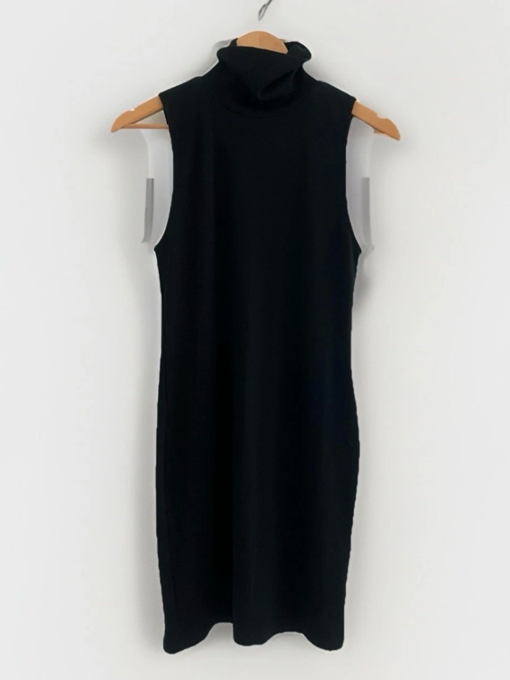 NWOT ZARA Sleeveless Black Cotton Turtleneck Mini Dress Large